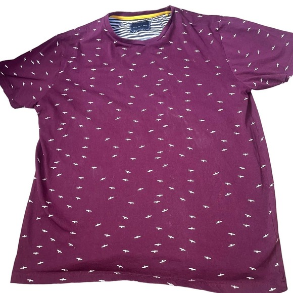 Cactus Man by Ricky Singh T-shirt burgundy wine small bird print SZ XL - Picture 1 of 5